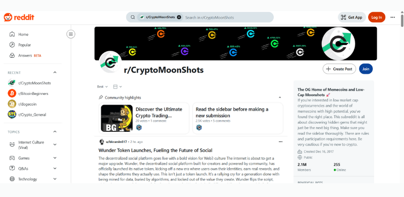 Top 8 Crypto Subreddits You Need To Follow In 2025 9 Crypto Moon Shots