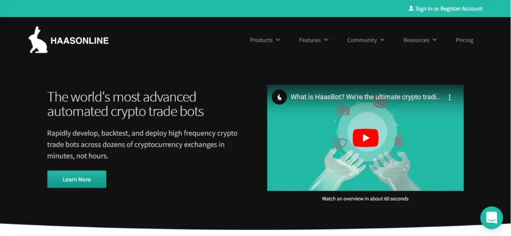 Home page of Haasonline trading bot