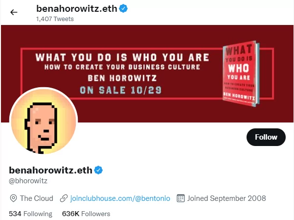 crypto Twitter influencer ben Horowits