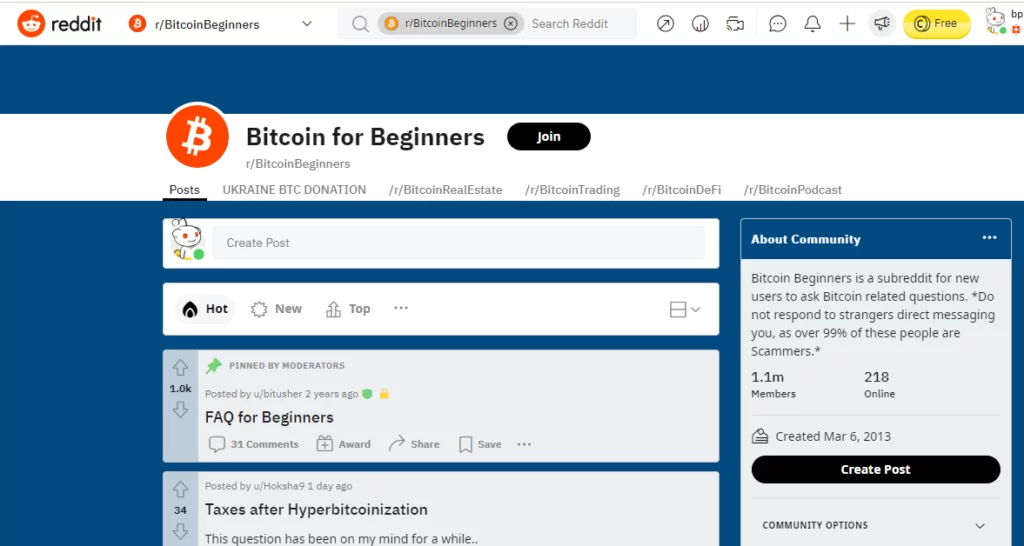 Bitcoin beginner is one of the best crypto subreddit