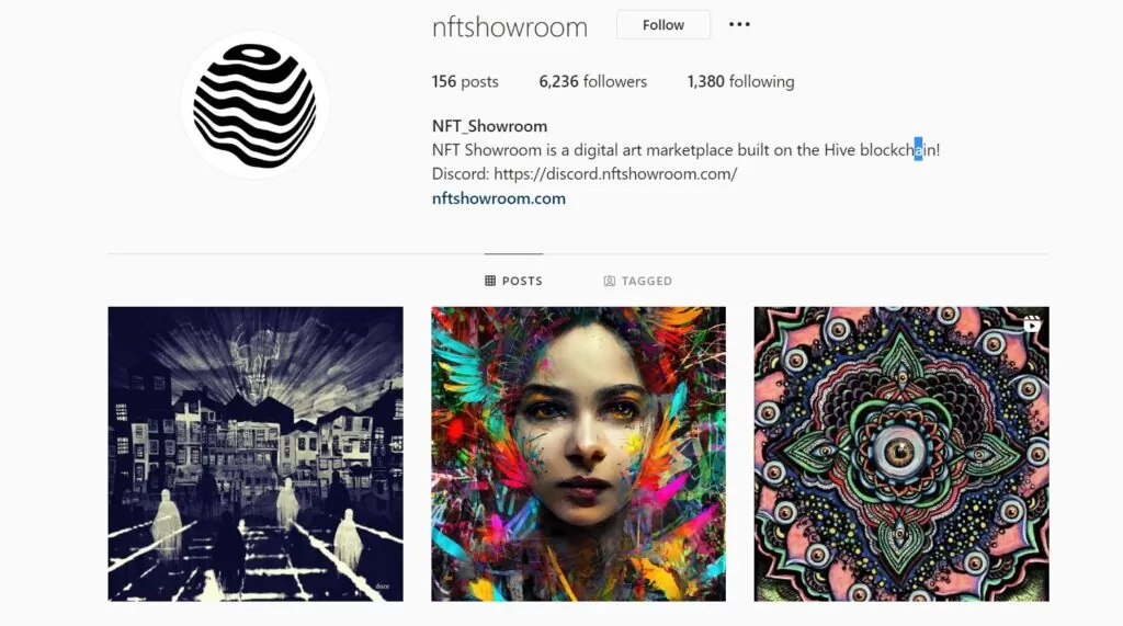 Experience Instagram influencer nftshowroom